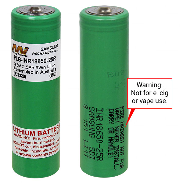 MI Battery Experts PLB-INR18650-25R